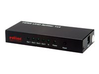 ROLINE HDMI Splitter - linjedelare för video - 4 portar 14.01.3586