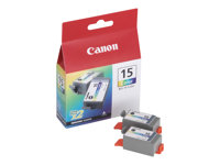 Canon BCI-15 Colour Twin Pack - 2-pack - färg (cyan, magenta, gul) - original - bläcktank 8191A002