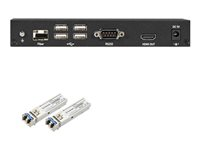 Black Box KVX Series KVM Extender over Fiber - 4K, Single-Head, HDMI, USB 2.0, Serial, Audio, Local Video - sändare och mottagare - förlängare för tangentbord/video/mus/seriell/USB - TAA-kompatibel KVXLCHF-100-SFP-BUN2