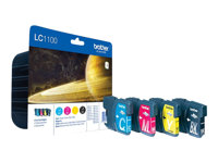 Brother LC1100 Value Pack - 4-pack - svart, gul, cyan, magenta - original - bläckpatron LC1100VALBP
