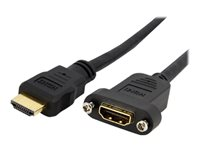 StarTech.com 3ft HDMI Female to Male Adapter, 4K High Speed Panel Mount HDMI Cable, 4K 30Hz UHD HDMI, 10.2 Gbps Bandwdith, 4K HDMI 1.4 Video, HDCP 1.4, HDMI Female to HDMI Male Cable - HDMI Panel Mount Connector - HDMI-kabel - 91 cm HDMIPNLFM3