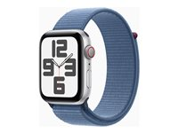 Apple Watch SE (GPS + Cellular) 2a generation - silveraluminium - smart klocka med sportögla - winter blue - 32 GB MRHM3QF/A
