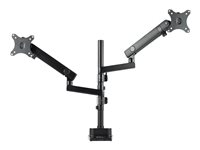 StarTech.com Desk Mount Dual Monitor Arm, Full Motion Monitor Mount for 2x VESA Displays up to 32" (up to 17lb/8kg), Ergonomic Vertical Stackable Arms, Articulating, Height Adjustable - Pole Mount, C-Clamp/Grommet (ARMDUALPIVOT) monteringssats - dubbel arm med fulla rörelser - för 2 monitorer - svart ARMDUALPIVOT