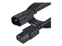 StarTech.com 1 m strömförlängningskabel, C14 till C13, 10 A 125 V, 18AWG, förlängningskabel för datorer, IEC-320-C14 till IEC-320-C13 AC-förlängningskabel för strömförsörjning, UL-listad - förlängningskabel för ström - power IEC 60320 C13 till IEC 60320 C14 - 1 m PXT1001M