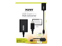 PORT Connect - USB/VGA-adapter - 24 pin USB-C till HD-15 (VGA) - 15 cm 900125