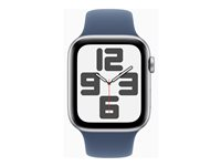 Apple Watch SE (GPS + Cellular) 2a generation - silveraluminium - smart klocka med sportband - denim - 32 GB MXGP3QN/A