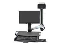 Ergotron StyleView Sit-Stand Combo System with Worksurface monteringssats - för LCD-skärm/tangentbord/mus/streckkodsläsare/processor - liten CPU-hållare - polerat aluminium 45-272-026