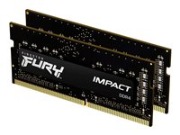 Kingston FURY Impact - DDR4 - sats - 16 GB: 2 x 8 GB - SO DIMM 260-pin - 2666 MHz / PC4-21300 - ej buffrad KF426S15IBK2/16