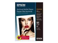 Epson Archival Matte Paper - papper - matt - 50 ark - A3 - 192 g/m² C13S041344