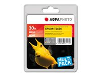 AgfaPhoto - 4-pack - svart, gul, cyan, magenta - kompatibel - återanvänd - bläckpatron (alternativ för: Epson 16XL, Epson C13T16364010, Epson T1636) APET163SETD