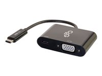 C2G USB C to VGA Video Adapter w/ Power Delivery - USB Type C to VGA Black - extern videoadapter - svart 80494