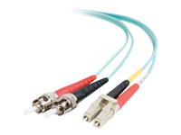 C2G LC-ST 10Gb 50/125 OM3 Duplex Multimode PVC Fiber Optic Cable (LSZH) - nätverkskabel - 3 m - havsblå 85542