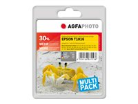 AgfaPhoto - 4-pack - svart, gul, cyan, magenta - kompatibel - återanvänd - bläckpatron (alternativ för: Epson 18XL, Epson C13T18164010, Epson T1816) APET181SETD