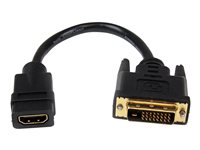 StarTech.com 20 cm HDMI till DVI-D-videokabeladapter - HDMI-hona till DVI-hane - videokort - HDMI / DVI - 20.32 cm HDDVIFM8IN