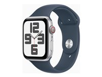 Apple Watch SE (GPS + Cellular) 2a generation - silveraluminium - smart klocka med sportband - stormbl¨ - 32 GB MRHF3QF/A