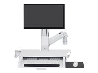 Ergotron StyleView Sit-Stand Combo Arm monteringssats - Patenterade Constant Force-tekniken - för LCD-skärm/tangentbord/mus/streckkodsläsare - vit 45-583-216